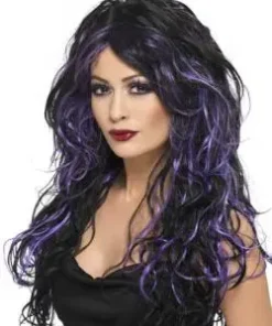Perruque Gothique Noire Et Violette