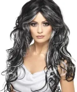 Perruque Gothique Fiancée Noire Et Blanche