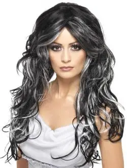 Perruque Gothique Fiancée Noire Et Blanche 1 Perruque Gothique Fiancée Noire Et Blanche