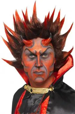 Perruque Diable Punk Rouge Et Noire 1 Perruque Diable Punk Rouge Et Noire