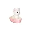Mini Chien Peluche Dans Panier Rose - Happy Fiesta Lyon
