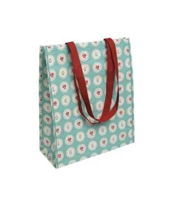 Sac Cabas Shopping Bleu Vintage Doily - Happy Fiesta Lyon