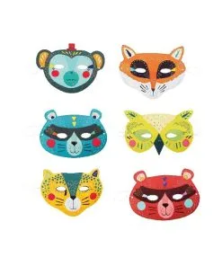 Set De 6 Masques En Carton Jungle Les Broc & Roll's - MOULIN ROTY - Happy Fiesta Lyon
