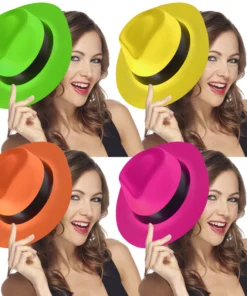 Chapeau Al Capone Fluo En Pvc