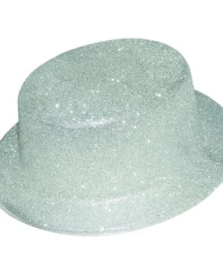 Chapeau Haut De Forme Argent Pailleté