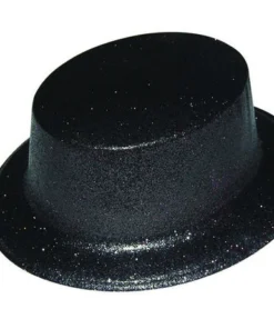 Chapeau Haut De Forme Noir Pailleté Plastique