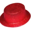 Chapeau Haut De Forme Rouge Pailleté Plastique