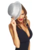 Chapeau Melon Argent Pailleté Plastique