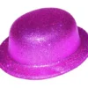 Chapeau Melon Rose Pailleté Plastique