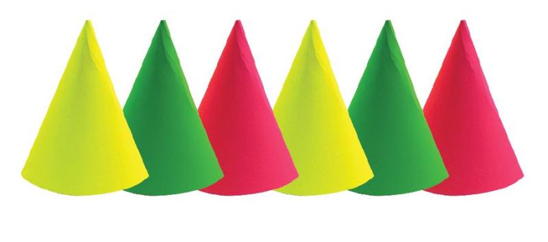 Sachet De 6 Chapeaux Cône Fluo 1 Sachet De 6 Chapeaux Cône Fluo