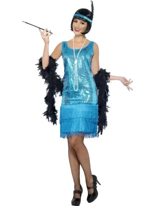Déguisement Charleston Pailletes Bleu -Promos Halloween Boutique showPrdtImg deguisement charleston pailletes bleu 8786
