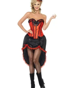 Déguisement Danseuse Burlesque Rouge Et Noir