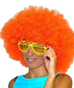 Perruque Afro Orange Adulte