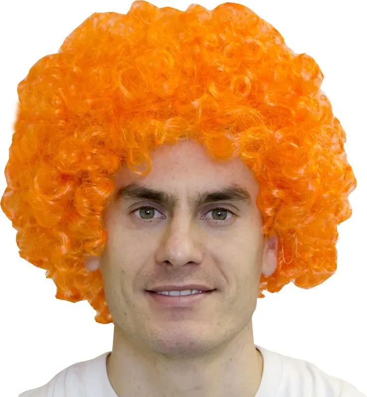 Perruque Afro Pop Orange Adulte 1 Perruque Afro Pop Orange Adulte
