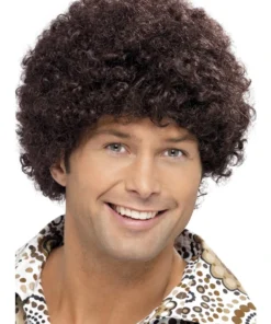 Perruque Disco Brune Pas Cher