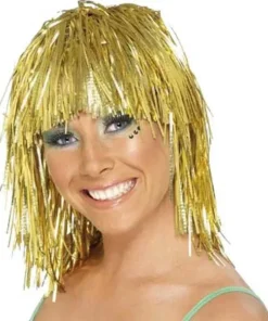 Perruque Métallisée Gauffrée Or