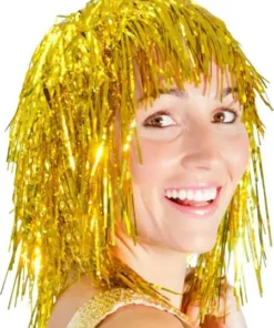 Perruque Métallisée Or