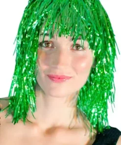 Perruque Métallisée Verte