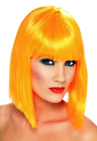 Perruque Orange Coupe Carré Femme Avec Frange 1 Perruque Orange Coupe Carré Femme Avec Frange