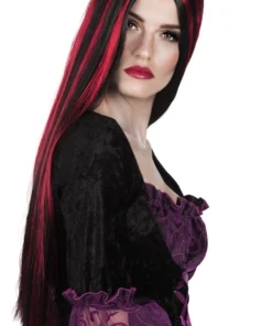 Perruque Sorcière Noire Et Rouge