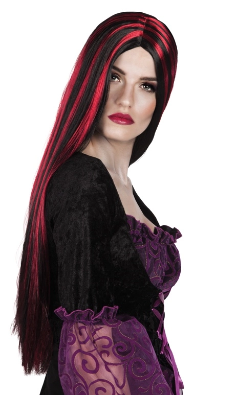 Perruque Sorcière Noire Et Rouge 1 Perruque Sorcière Noire Et Rouge