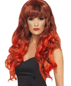 Perruque Sorcière Rouge Mechee Noir