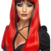 Perruque Sorcière Noire Et Rouge Longue