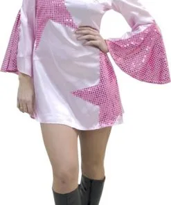 Robe Disco Pour Femme En Rose