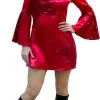 Robe Disco Pour Femme En Rouge
