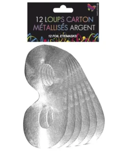 Sachet De 12 Loups Carton Métallisés Argent
